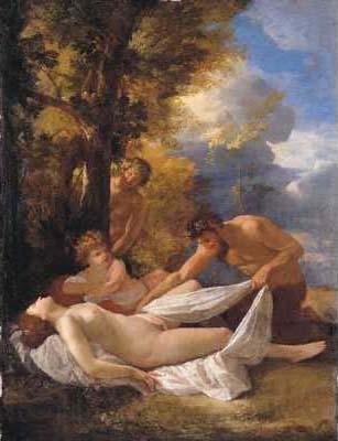Nicolas Poussin Nymph and satyrs France oil painting art